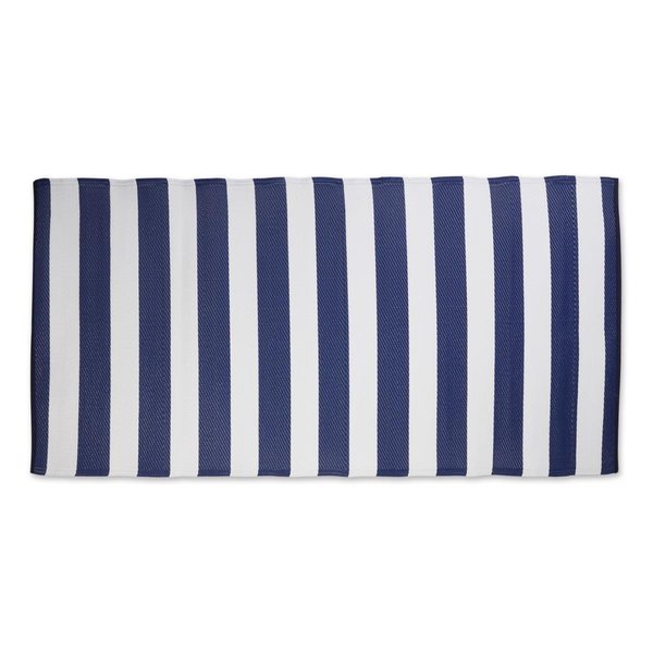 Made4Mansions 3 x 6 ft. Navy & White Stripe Outdoor Floor Runner Rug MA2567950